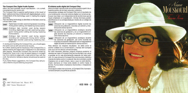Nana Mouskouri : Tierra Viva (CD, Album, RE)