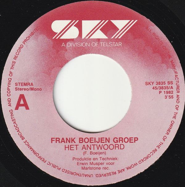 Frank Boeijen Groep : Het Antwoord (Alle Menschen Werden Brüder) (7", Single)