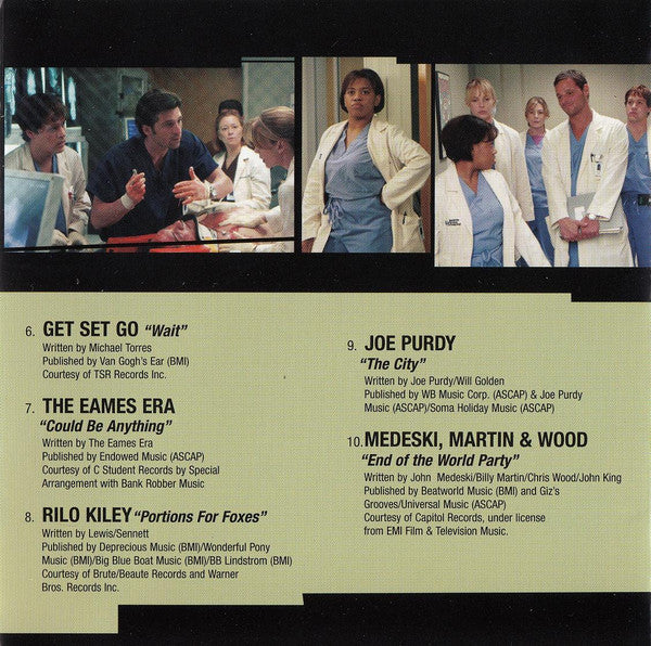 Various : Grey's Anatomy - Original Soundtrack (CD, Comp)