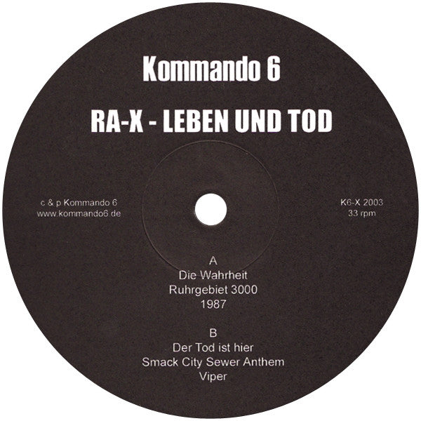 Ra-X : Leben Und Tod (12")