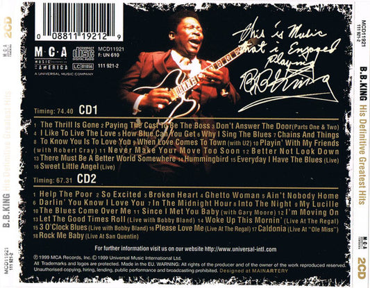 B.B. King : His Definitive Greatest Hits (2xCD, Comp, RE)