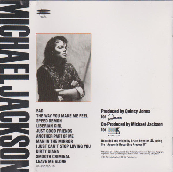 Michael Jackson : Bad (CD, Album, RE)