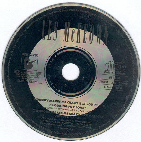 Les McKeown : Nobody Makes Me Crazy (Like You Do) (CD, Maxi)
