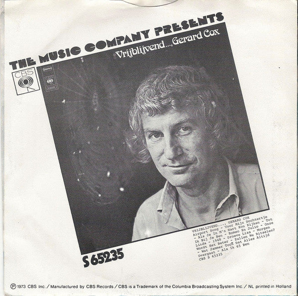 Gerard Cox : 't Is Weer Voorbij, Die Mooie Zomer  (7", Single, Lar)