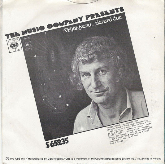 Gerard Cox : 't Is Weer Voorbij, Die Mooie Zomer  (7", Single, Lar)