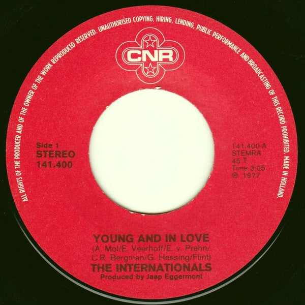 The Internationals (11) : Young And In Love (7", Single)