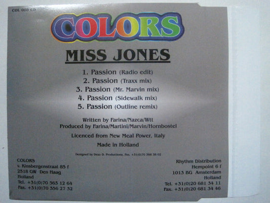 Miss Jones : Passion (CD, Maxi)