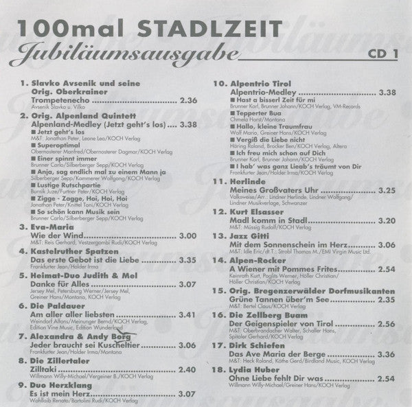Various : 100mal Stadlzeit (2xCD, Comp)