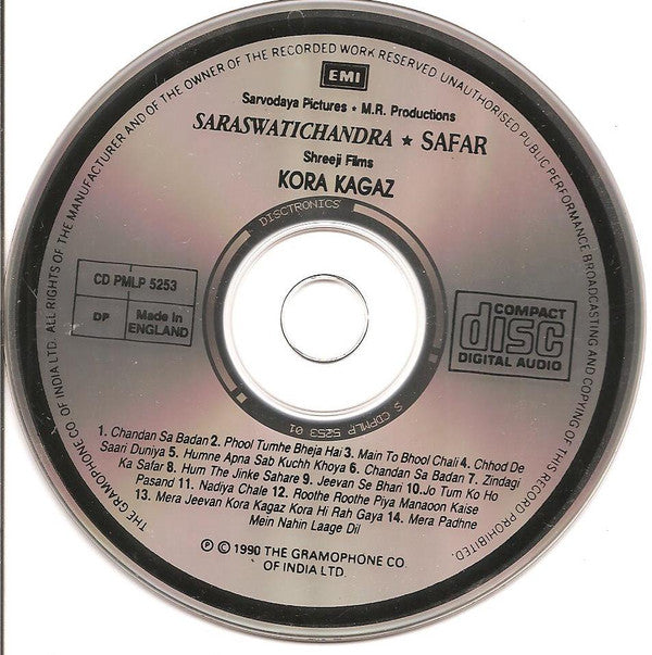 Kalyanji-Anandji : Saraswatichandra (1968) / Safar (1970) / Kora Kagaz (1974) (CD, Comp)