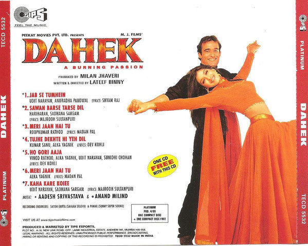 Aadesh Shrivastava, Anand Milind : Dahek (CD)