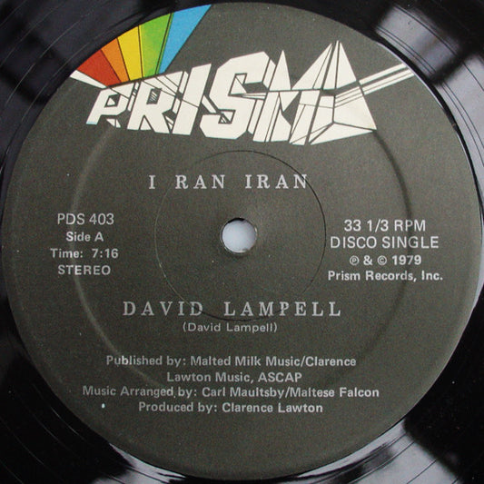 David Lampell : I Ran Iran (12", Single)