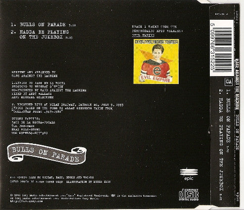 Rage Against The Machine : Bulls On Parade (CD, Single)