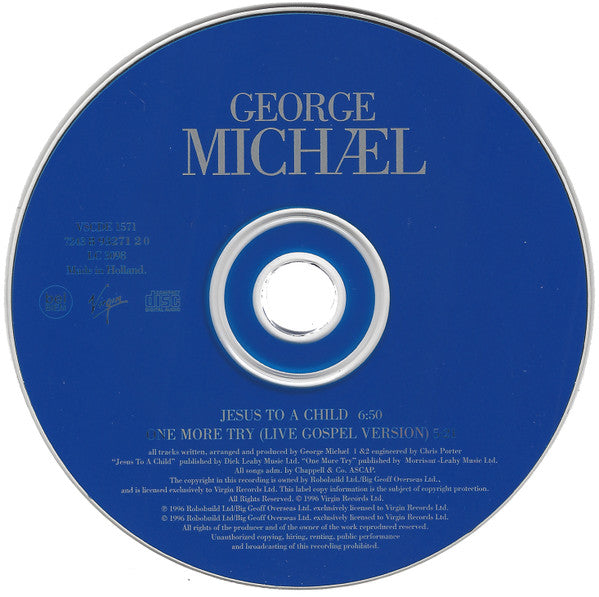 George Michael : Jesus To A Child (CD, Single, Car)