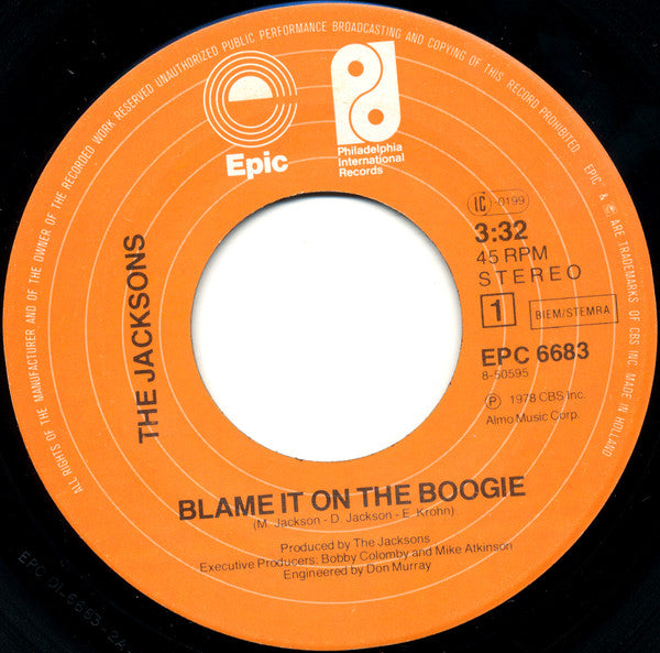 The Jacksons : Blame It On The Boogie / Do What You Wanna (7", Single)