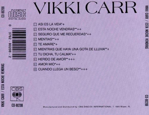 Vikki Carr : Esta Noche Vendras (CD, Album)