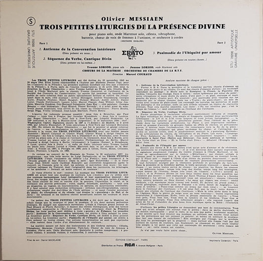 Olivier Messiaen : 3 Petites Liturgies (LP, Album, RE)