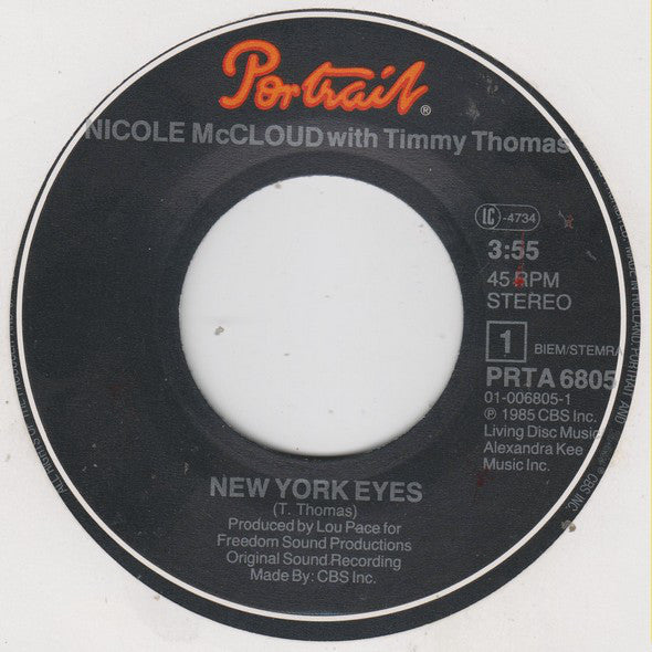 Nicole J McCloud With Timmy Thomas : New York Eyes (7", Single)