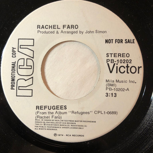Rachel Faro : Refugees (7", Promo)