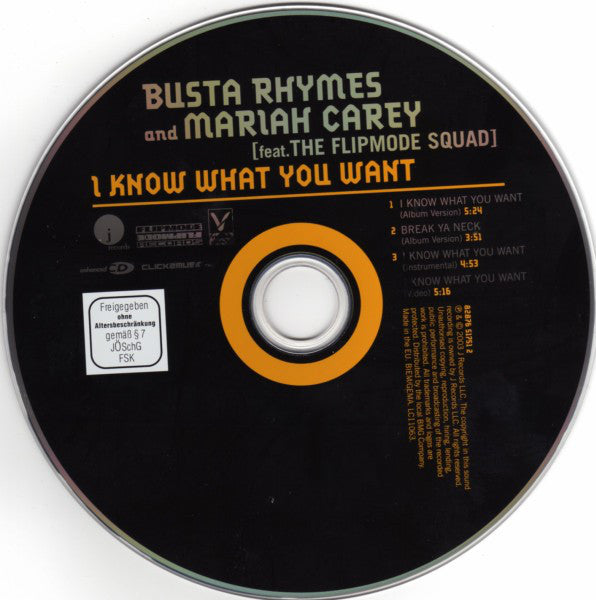 Busta Rhymes And Mariah Carey Feat. Flipmode Squad : I Know What You Want (CD, Maxi, Enh)