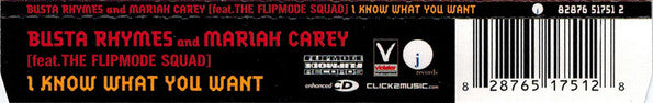 Busta Rhymes And Mariah Carey Feat. Flipmode Squad : I Know What You Want (CD, Maxi, Enh)