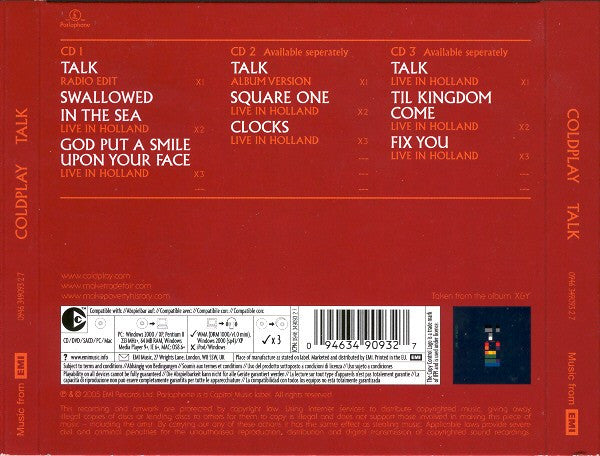 Coldplay : Talk (CD, Single, Copy Prot., Ltd, S/Edition, CD1)