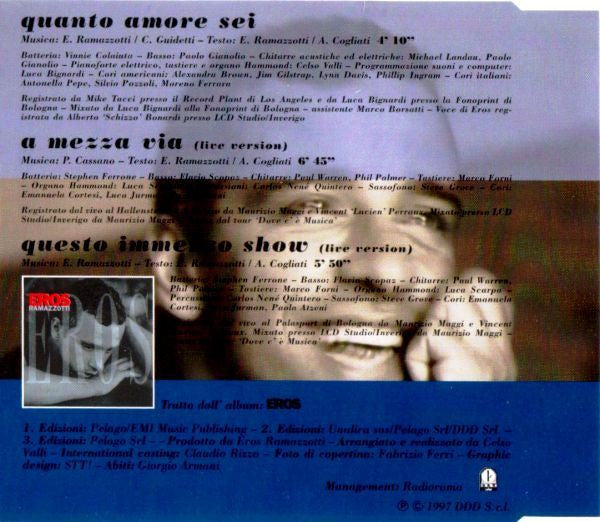 Eros Ramazzotti : Quanto Amore Sei (CD, Single)