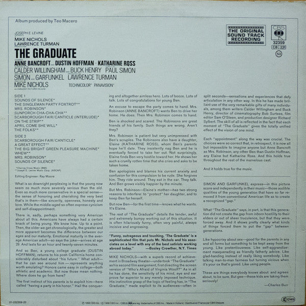 Various : The Graduate (Original Soundtrack) (LP, Album, RE)