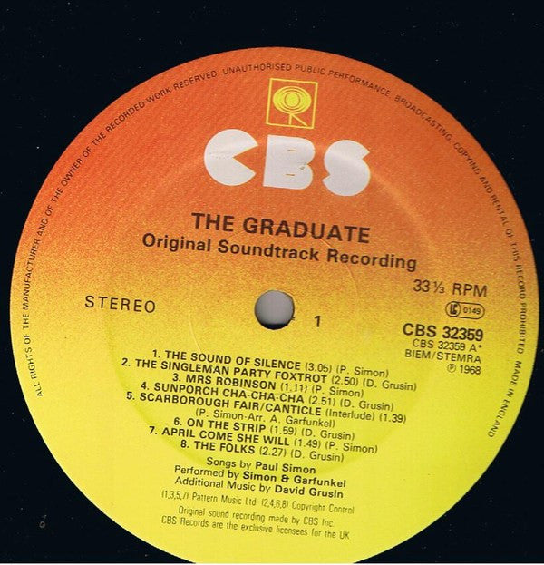 Various : The Graduate (Original Soundtrack) (LP, Album, RE)
