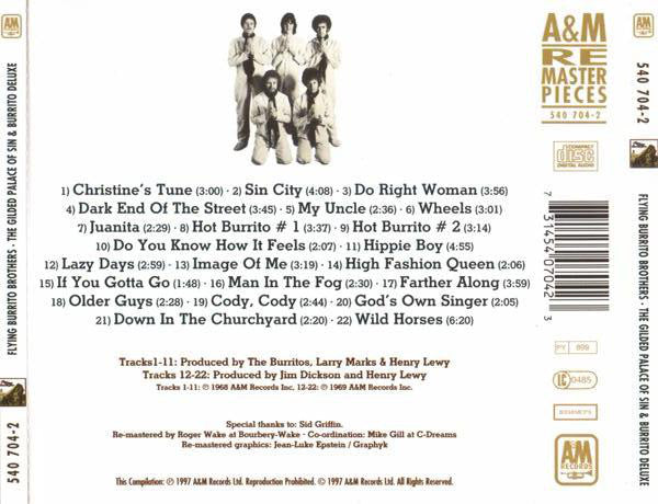 The Flying Burrito Bros : The Gilded Palace Of Sin & Burrito Deluxe (CD, Comp, RM, RP)