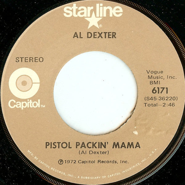 Al Dexter : Pistol Packin' Mama (7")