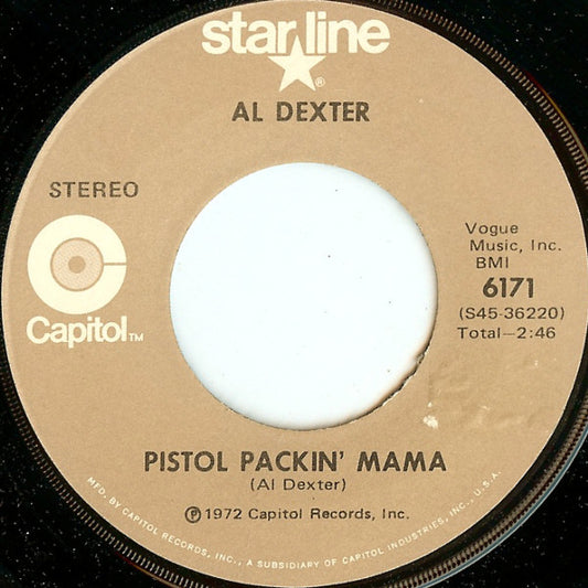 Al Dexter : Pistol Packin' Mama (7")