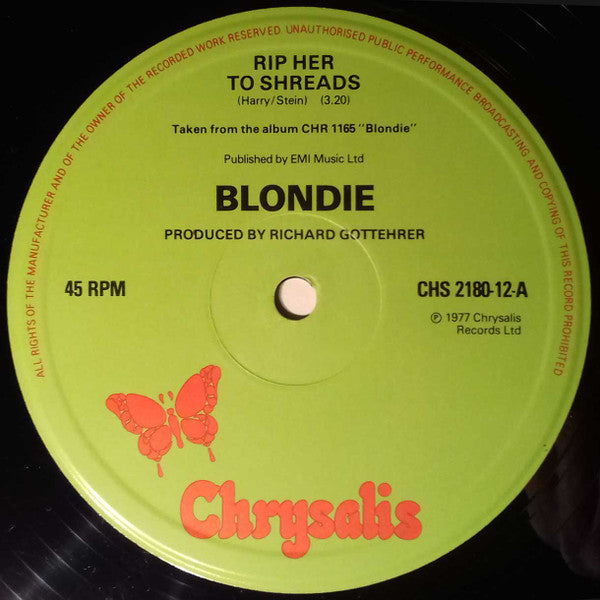Blondie : Rip Her To Shreds (12", Single)
