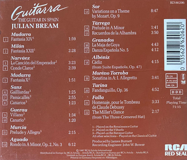 Julian Bream : Guitarra - The Guitar In Spain (CD, Album)