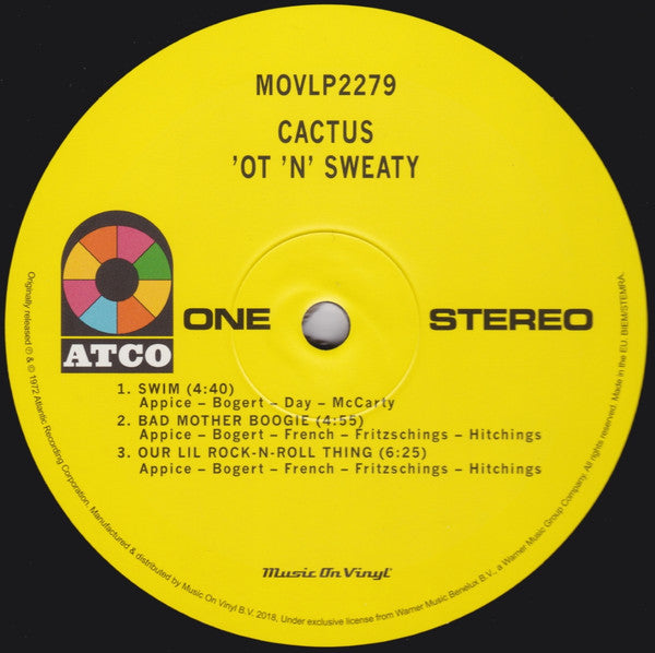 Cactus (3) : 'Ot 'N' Sweaty (LP, Album, RE)