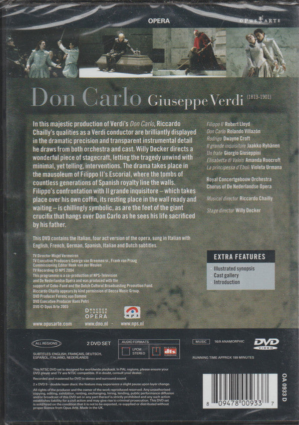 Giuseppe Verdi / Nederlands Opera Koor • Concertgebouworkest • Riccardo Chailly • Willy Decker : Don Carlo (2xDVD-V, NTSC)