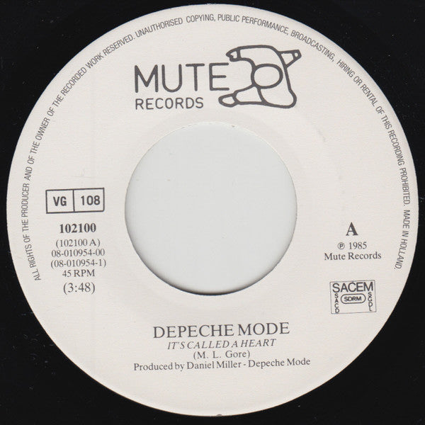 Depeche Mode : It's Called A Heart (7", Single, Whi)