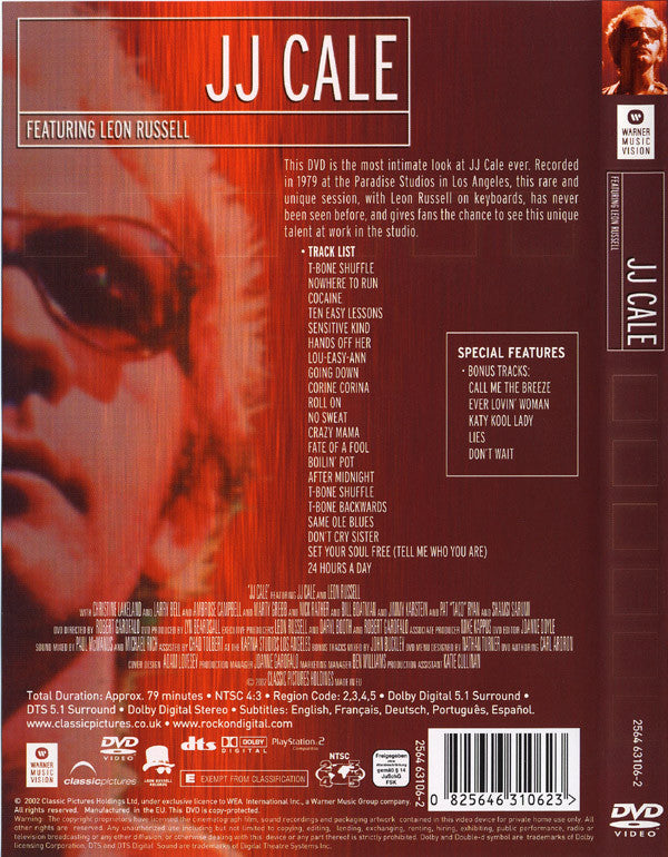 J.J. Cale Featuring Leon Russell : In Session At The Paradise Studios - Los Angeles, 1979 (DVD-V, NTSC)