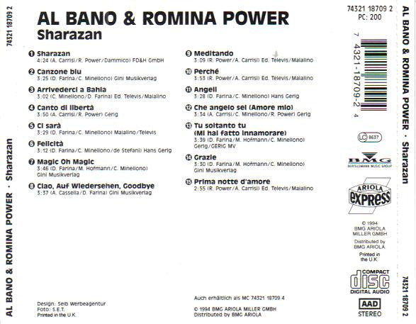 Al Bano & Romina Power : Sharazan (CD, Comp)