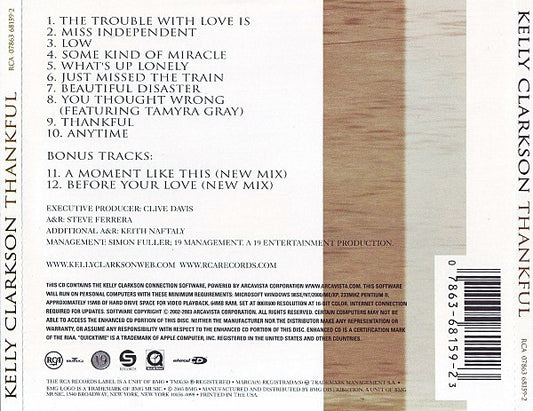 Kelly Clarkson : Thankful (CD, Album, Enh)