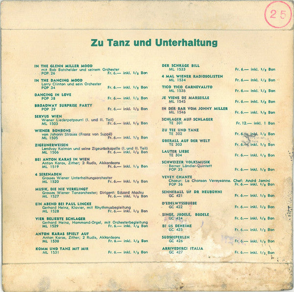 The Varieton Concert Orchestra, Benedict Silberman, George Walter : Persischer Markt / Säbeltanz / Tango / A La Can Can (7", EP, RE)