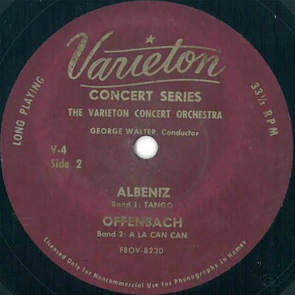 The Varieton Concert Orchestra, Benedict Silberman, George Walter : Persischer Markt / Säbeltanz / Tango / A La Can Can (7", EP, RE)