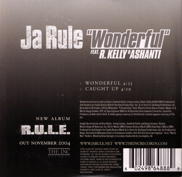 Ja Rule Feat. R. Kelly & Ashanti : Wonderful (CD, Single, Car)