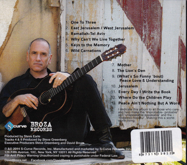 David Broza : East Jerusalem - West Jerusalem (CD, Album)