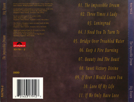 Stig Rossen & Sønderjyllands Symfoniorkester : The Impossible Dream (CD, Album, RE)