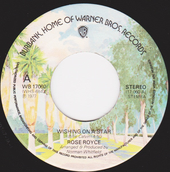 Rose Royce : Wishing On A Star (7", Single)