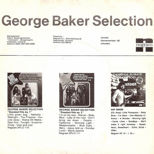 George Baker Selection : Sing A Song Of Love (7", Single, Red)