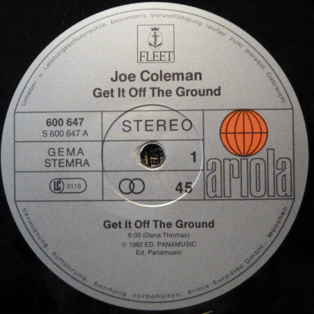 Joe Coleman : Get It Off The Ground (12")