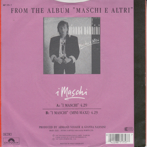Gianna Nannini : I Maschi (7", Single)