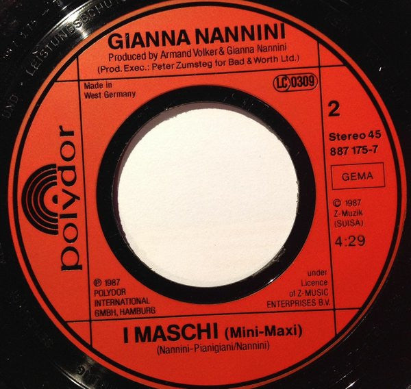 Gianna Nannini : I Maschi (7", Single)