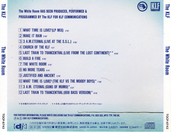 The KLF : The White Room (CD, Album)